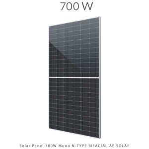 پنل خورشیدی 700 وات مونو کریستال دو طرفه برند AE SOLAR