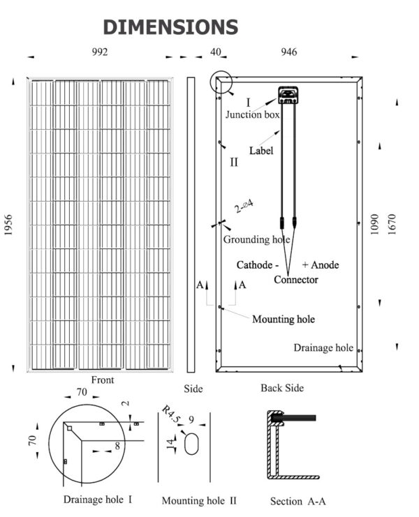 پنل خورشیدی 330 وات پلی کریستال برند AE SOLAR - Image 4